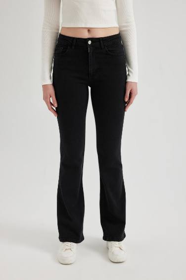 Pantalon Jean Long Taille Normale Coupe évasée