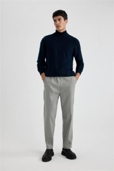 Standard Fit Turtleneck Basic Knitted Pullover