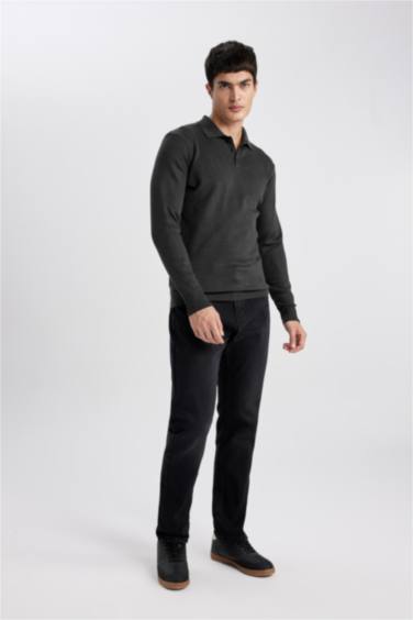 стандарт пішім поло жаға трикотаж Пулловер