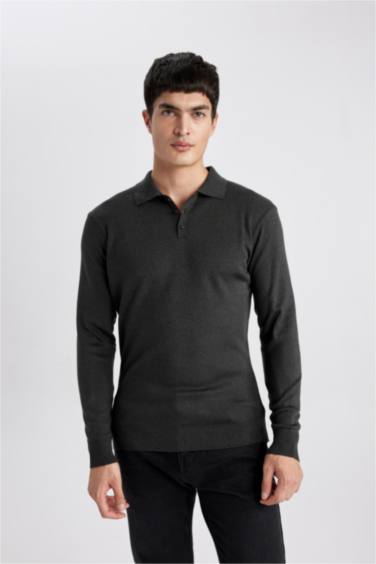 стандарт пішім поло жаға трикотаж Пулловер