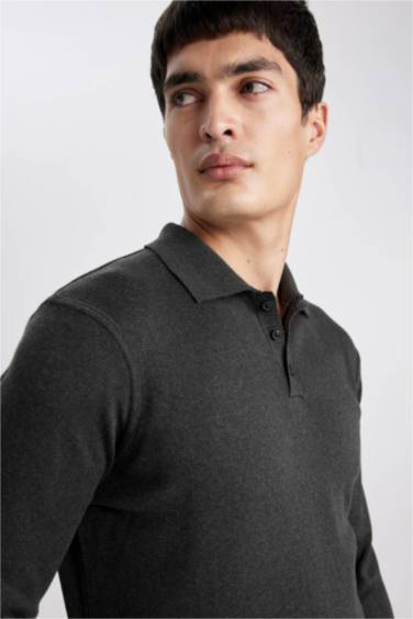 стандарт пішім поло жаға трикотаж Пулловер