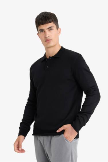 Standard Fit Polo Collar Knitwear Pullover