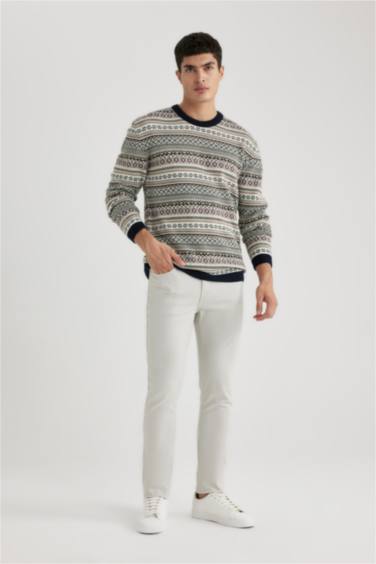 بلوز صوف قصة عادية بياخة مستديرة