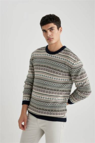 بلوز صوف قصة عادية بياخة مستديرة