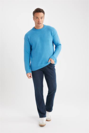 Oversize Fit Crew Neck Knitwear Pullover