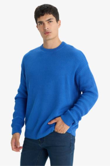 Oversize Fit Crew Neck Knitwear Pullover