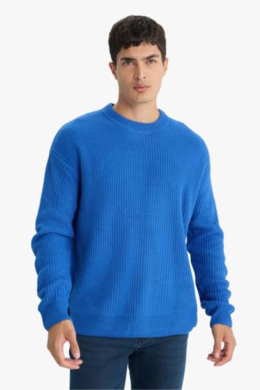 Oversize Fit Crew Neck Knitwear Pullover