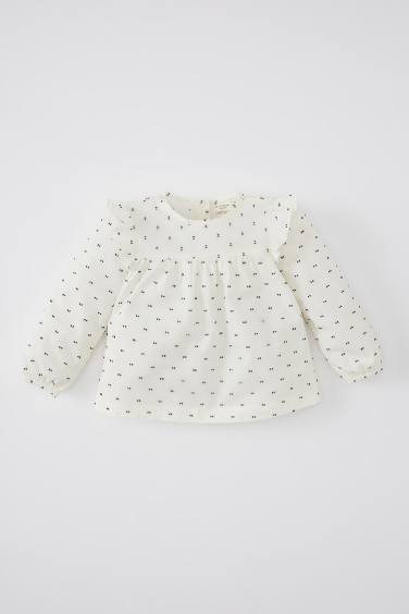 Baby Girl Crew Neck Long Sleeve Shirt