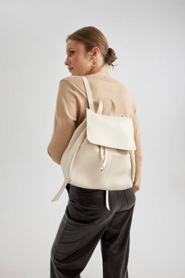 Woman Faux Leather Backpack