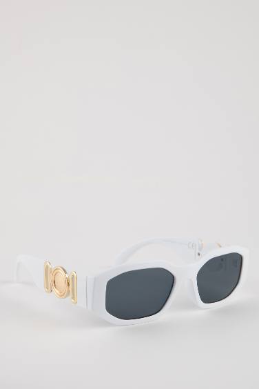 Woman Rectangular Plastic Sunglasses