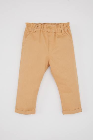 Baby Girl Paperbag Folded Leg Gabardine Trousers