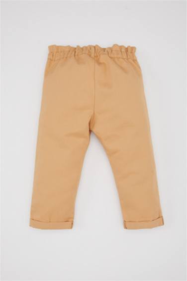 Baby Girl Paperbag Folded Leg Gabardine Trousers