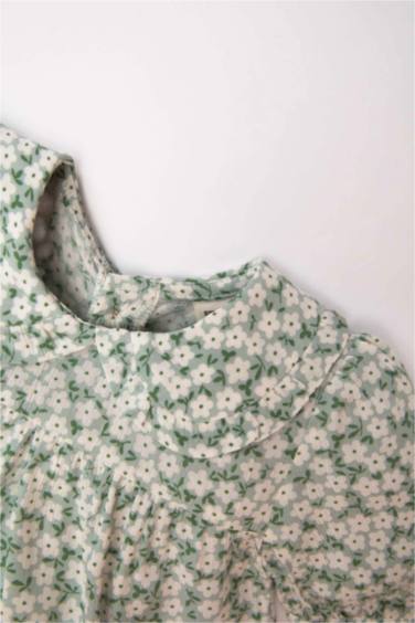 Baby Girl Bebe Collar Crinkle Viscose Shirt