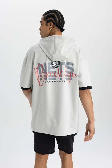 DeFactoFit NBA Brooklyn Nets Oversize Back Printed T-Shirt