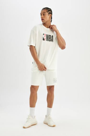 DeFactoFit NBA Wordmark Standard Fit Short Leg Shorts