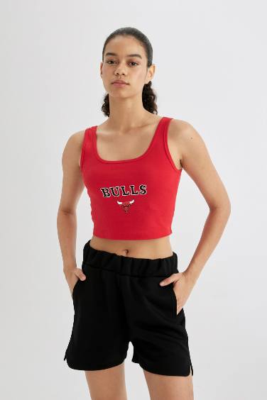 Débardeur Crop Col Rond Nba Chicago Bulls Defactofit