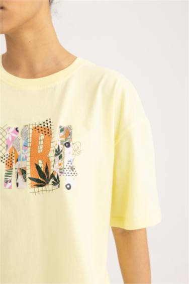 DeFactoFit NBA Wordmark Oversize Fit Crew Neck T-Shirt