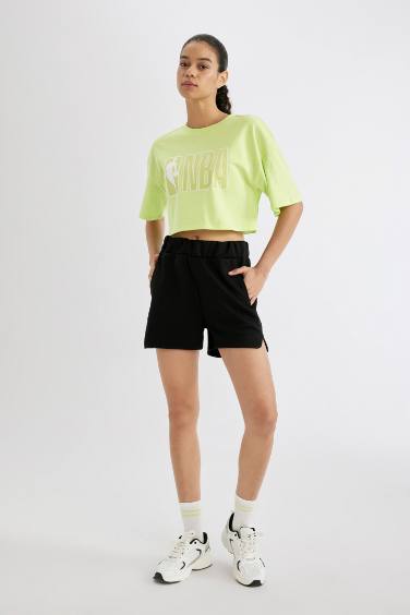 DeFactoFit NBA Wordmark Oversize Fit Crew Neck T-Shirt