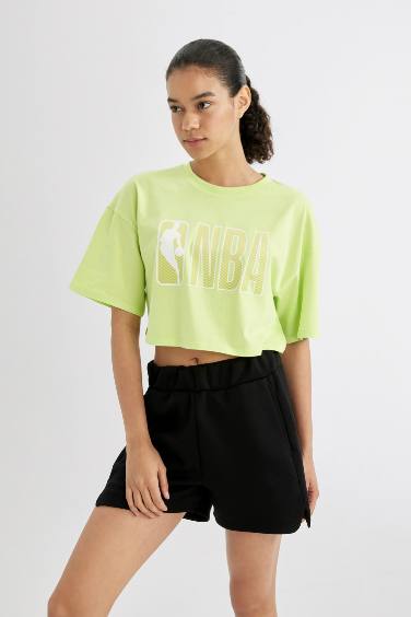 DeFactoFit NBA Wordmark Oversize Fit Crew Neck T-Shirt