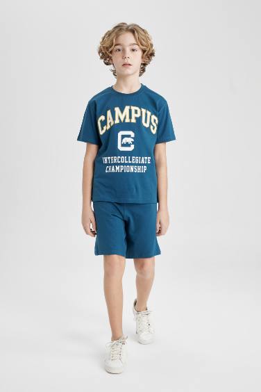 Boy Printed Short Sleeve T-Shirt Shorts 2 Piece Set