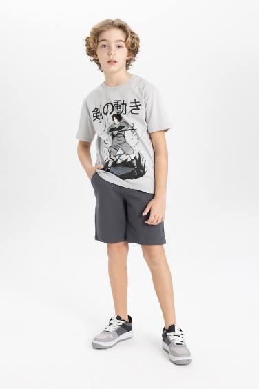 Boy Printed Short Sleeve T-Shirt Shorts 2 Piece Set