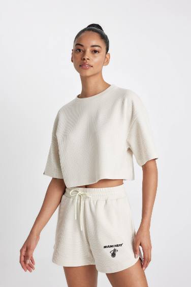DeFactoFit NBA Miami Heat Short Leg Waffle Shorts