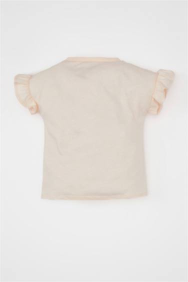 تيشيرت بناتي نص كم مطبوع قصة عادية