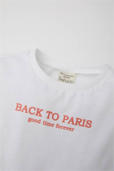 T-Shirt imprimé à Manches Courtes et Col Rond Pour Bébé Fille