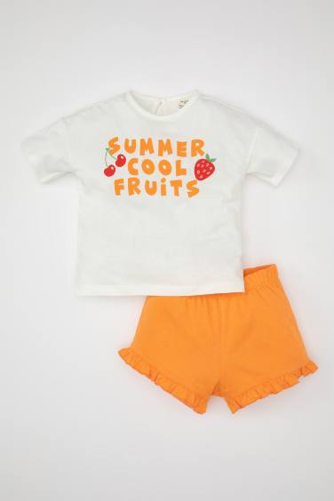 Baby Girl Printed T-Shirt Shorts 2 Piece Set