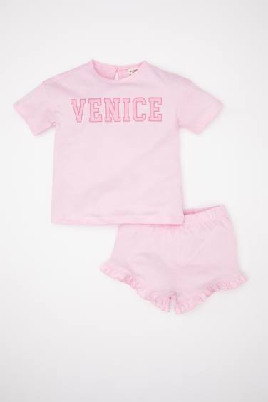 Baby Girl Printed T-Shirt Shorts 2 Piece Set