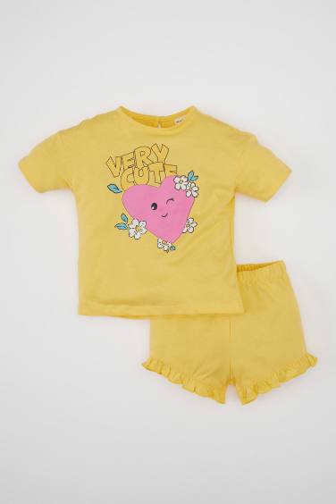 Baby Girl Printed T-Shirt Shorts 2 Piece Set