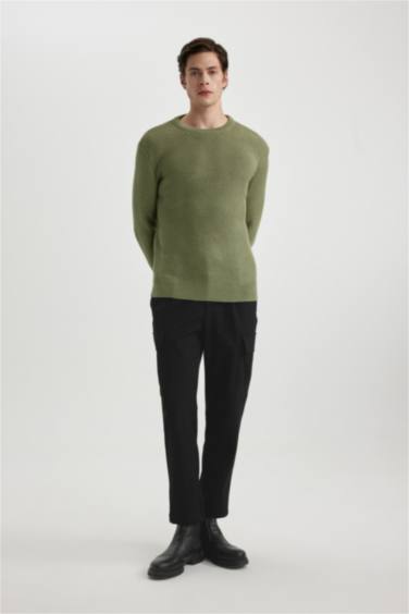 стандарт пішім дөңгелек жаға трикотаж Пулловер