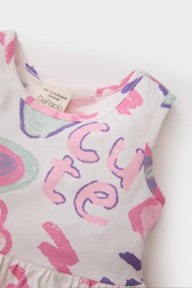 Girl Patterned Sleeveless Dress