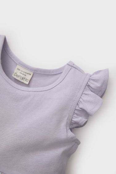 Сәби Қыз велосипед мойыны қысқа жеңді Трикотаж көйлек