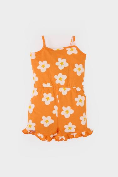 Baby Girl Floral Suspender Jumpsuit