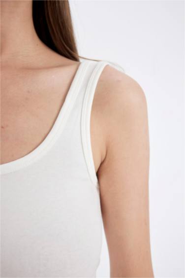 Slim Fit Ribana Crew Neck Sleeveless Tank Top