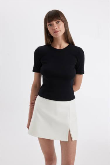 Slim Fit Crew Neck Camisole Short Sleeve T-Shirt