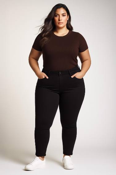 Slim Fit Dar Kesim Bisiklet Yaka Fitilli Kaşkorse Basic Düz Kısa Kollu Tişört