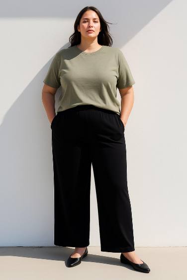 Oversize Fit Crew Neck Basic Jersey T-Shirt