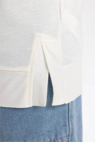 تيشيرت بناتي نص كم اوفر سايز من سكوبي دو