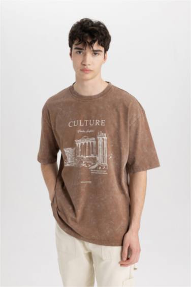 Oversize Fit Crew Neck Printed T-Shirt