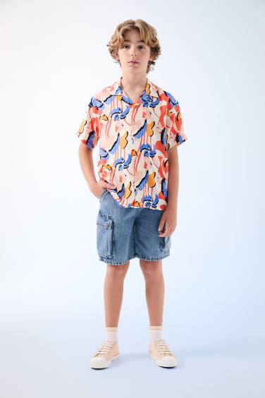 Boy Cargo Pocket Jean Shorts