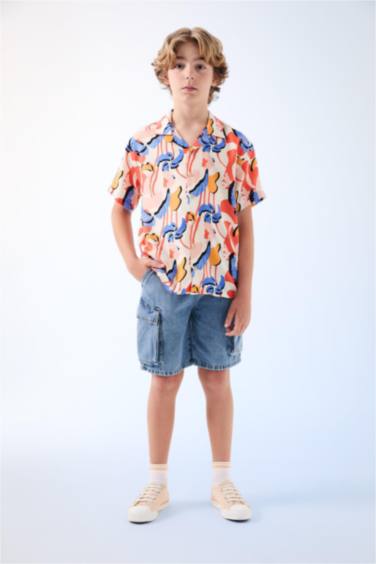 Boy Cargo Pocket Denim Shorts
