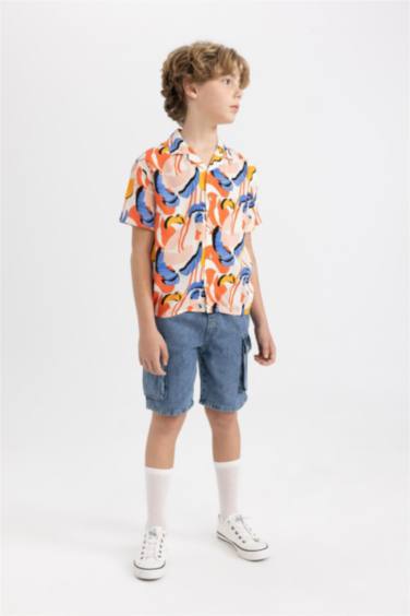 Boy Cargo Pocket Denim Shorts