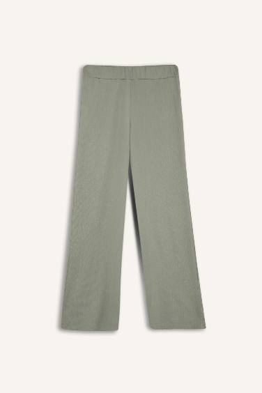 Wide Leg Regular Hem Trousers