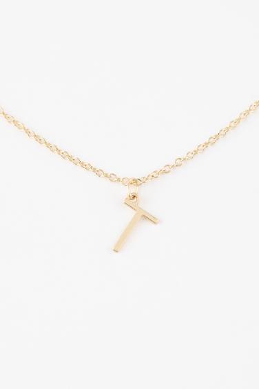 Woman T Letter Gold Necklace