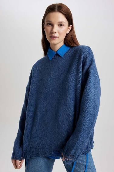 Regular Fit Basic Knitted Pullover Tunic