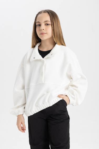 Girl Oversize Fit Turtleneck Sweatshirt