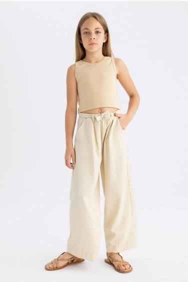 Pantalon Large à Jambes Larges pour Fille