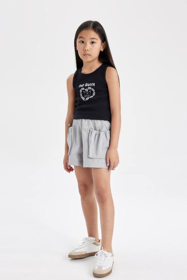 Girl Cotton Pocket Shorts